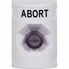 SS2303AB-EN STI White No Cover Key-to-Activate Stopper Station with ABORT Label English
