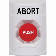 SS2304AB-EN STI White No Cover Momentary Stopper Station with ABORT Label English