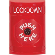 SS2000LD-EN STI Red No Cover Key-to-Reset Stopper Station with LOCKDOWN Label English