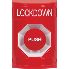 SS2004LD-EN STI Red No Cover Momentary Stopper Station with LOCKDOWN Label English