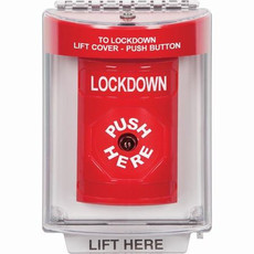 SS2030LD-EN STI Red Indoor/Outdoor Flush Key-to-Reset Stopper Station with LOCKDOWN Label English