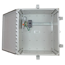 EP181611-O4 STI Polycarbonate Enclosure w/ Power Distribution Strip 18" H x 16" W x 11" D - Solid Door