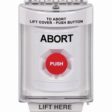SS2341AB-EN STI White Indoor/Outdoor Flush w/ Horn Turn-to-Reset Stopper Station with ABORT Label English