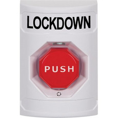 SS2309LD-EN STI White No Cover Turn-to-Reset (Illuminated) Stopper Station with LOCKDOWN Label English