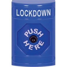 SS2400LD-EN STI Blue No Cover Key-to-Reset Stopper Station with LOCKDOWN Label English