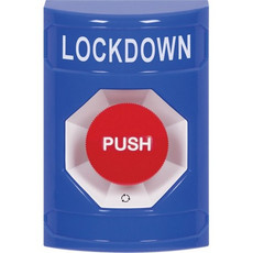 SS2401LD-EN STI Blue No Cover Turn-to-Reset Stopper Station with LOCKDOWN Label English