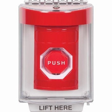 SS2048NT-EN STI Red Indoor/Outdoor Flush w/ Horn Pneumatic (Illuminated) Stopper Station with No Text Label English
