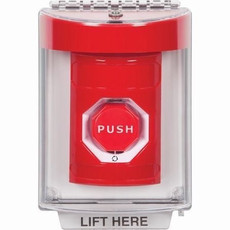 SS2049NT-EN STI Red Indoor/Outdoor Flush w/ Horn Turn-to-Reset (Illuminated) Stopper Station with No Text Label English