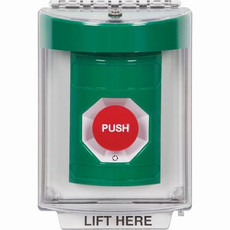 SS2131NT-EN STI Green Indoor/Outdoor Flush Turn-to-Reset Stopper Station with No Text Label English