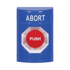 SS2404AB-EN STI Blue No Cover Momentary Stopper Station with ABORT Label English