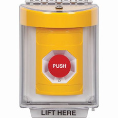SS2231NT-EN STI Yellow Indoor/Outdoor Flush Turn-to-Reset Stopper Station with No Text Label English