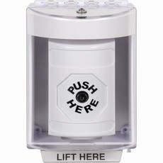 SS2370NT-EN STI White Indoor/Outdoor Surface Key-to-Reset Stopper Station with No Text Label English
