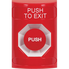 SS2004PX-EN STI Red No Cover Momentary Stopper Station with PUSH TO EXIT Label English