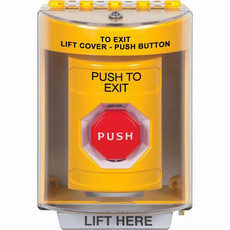 SS2272PX-EN STI Yellow Indoor/Outdoor Surface Key-to-Reset (Illuminated) Stopper Station with PUSH TO EXIT Label English