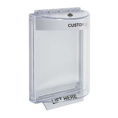 STI-13010CW STI Universal Stopper Dome Cover Flush Mount and Hood - Custom Label - White - Non-Returnable
