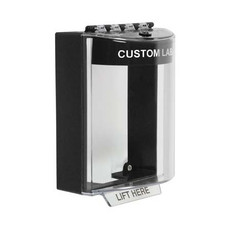 STI-13210CK STI Universal Stopper Dome Cover Surface Mount and Hood - Custom Label - Black - Non-Returnable