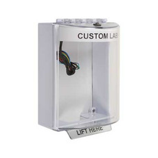 STI-13230CW STI Universal Stopper Dome Cover Surface Mount and Hood with Horn and Relay - Custom Label - White - Non-Returnable