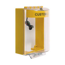 STI-13230CY STI Universal Stopper Dome Cover Surface Mount and Hood with Horn and Relay - Custom Label - Yellow - Non-Returnable