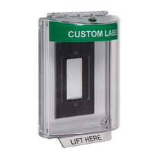STI-13320CG STI Universal Stopper Dome Cover Enclosure Flush Back Box and Hood with Horn - Custom Label - Green - Non-Returnable