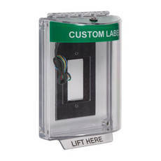 STI-13330CG STI Universal Stopper Dome Cover Enclosure Flush Back Box and Hood with Horn and Relay - Custom Label - Green - Non-Returnable