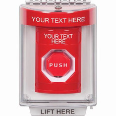 SS2032ZA-EN STI Red Indoor/Outdoor Flush Key-to-Reset (Illuminated) Stopper Station with Non-Returnable Custom Text Label English
