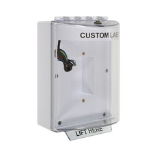 STI-13430CW STI Universal Stopper Dome Cover Enclosed Back Box, Sealed Mounting Plate and Hood with Horn and Relay - Custom Label - White - Non-Returnable