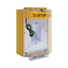 STI-13430CY STI Universal Stopper Dome Cover Enclosed Back Box, Sealed Mounting Plate and Hood with Horn and Relay - Custom Label - Yellow - Non-Returnable