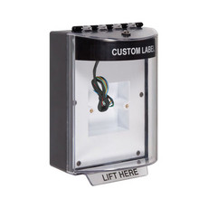 STI-13830CK STI Universal Stopper Dome Cover Enclosed Back Box, European Sealed Mounting Plate and Hood with Horn and Relay - Custom Label - Black - Non-Returnable