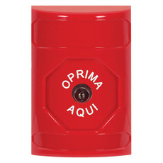 SS2000NT-ES STI Red No Cover Key-to-Reset Stopper Station with No Text Label Spanish