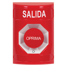 SS2001XT-ES STI Red No Cover Turn-to-Reset Stopper Station with EXIT Label Spanish