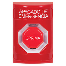 SS2005PO-ES STI Red No Cover Momentary (Illuminated) Stopper Station with EMERGENCY POWER OFF Label Spanish