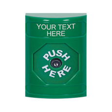SS2100ZA-EN STI Green No Cover Key-to-Reset Stopper Station with Non-Returnable Custom Text Label English