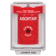 SS2030AB-ES STI Red Indoor/Outdoor Flush Key-to-Reset Stopper Station with ABORT Label Spanish