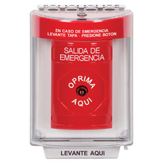 SS2030EX-ES STI Red Indoor/Outdoor Flush Key-to-Reset Stopper Station with EMERGENCY EXIT Label Spanish