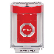 SS2031NT-ES STI Red Indoor/Outdoor Flush Turn-to-Reset Stopper Station with No Text Label Spanish