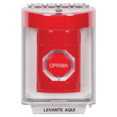 SS2039NT-ES STI Red Indoor/Outdoor Flush Turn-to-Reset (Illuminated) Stopper Station with No Text Label Spanish