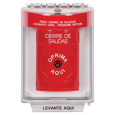 SS2040LD-ES STI Red Indoor/Outdoor Flush w/ Horn Key-to-Reset Stopper Station with LOCKDOWN Label Spanish