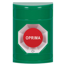 SS2101NT-ES STI Green No Cover Turn-to-Reset Stopper Station with No Text Label Spanish