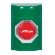 SS2105NT-ES STI Green No Cover Momentary (Illuminated) Stopper Station with No Text Label Spanish