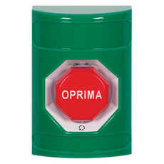 SS2109NT-ES STI Green No Cover Turn-to-Reset (Illuminated) Stopper Station with No Text Blank Button and/or Cover Spanish
