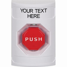 SS2302ZA-EN STI White No Cover Key-to-Reset (Illuminated) Stopper Station with Non-Returnable Custom Text Label English