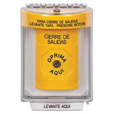 SS2230LD-ES STI Yellow Indoor/Outdoor Flush Key-to-Reset Stopper Station with LOCKDOWN Label Spanish