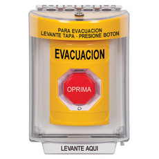 SS2249EV-ES STI Yellow Indoor/Outdoor Flush w/ Horn Turn-to-Reset (Illuminated) Stopper Station with EVACUATION Label Spanish