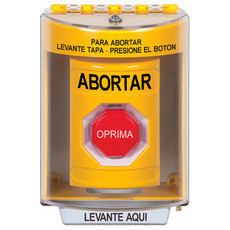 SS2272AB-ES STI Yellow Indoor/Outdoor Surface Key-to-Reset (Illuminated) Stopper Station with ABORT Label Spanish