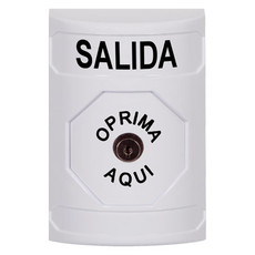 SS2300XT-ES STI White No Cover Key-to-Reset Stopper Station with EXIT Label Spanish