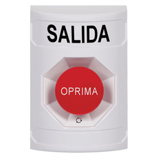 SS2301XT-ES STI White No Cover Turn-to-Reset Stopper Station with EXIT Label Spanish