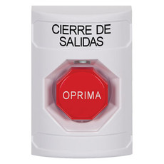 SS2302LD-ES STI White No Cover Key-to-Reset (Illuminated) Stopper Station with LOCKDOWN Label Spanish