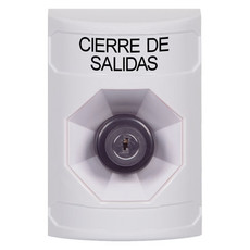 SS2303LD-ES STI White No Cover Key-to-Activate Stopper Station with LOCKDOWN Label Spanish