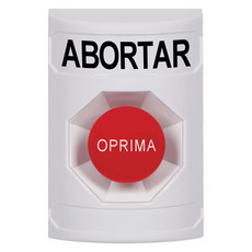 SS2304AB-ES STI White No Cover Momentary Stopper Station with ABORT Label Spanish