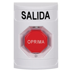 SS2309XT-ES STI White No Cover Turn-to-Reset (Illuminated) Stopper Station with EXIT Label Spanish